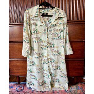 Lucky & Blessed - Pearl Snap Long Shirt Dress - Cactus